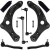 imageAUQDD 8Pc Front Suspension Kit Fit For 2024 Nissan Versa From 032020 20212024 Kicks 2 Lower Control Arm wBall Joint 2 Sway Bar Link 2 Outer Tie Rod End  527037 K623798 K750098 1018708