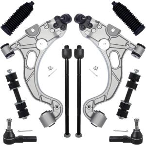imageAUQDD 10Pc Front End Kit Fit For 9805 Buick Park Avenue 0005 LesabreCadillac DeVille 9804 Seville Lower Control Arm Sway Bar Link Outer Inner Tie Rod End  K620291 K5255 EV260 ES3452