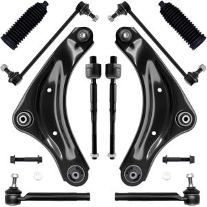 imageAUQDD 10Pc Front End Suspension Kit Fit For 1117 Nissan Juke 1113 Leaf 2 Lower Control Arm wBall Joint 2 Sway Bar Link 4 Outer Inner Tie Rod End  K621156 K621157 K750719 EV801470 ES801168