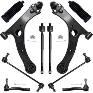 imageAUQDD 10Pc Front End Suspension Kit Fit For 20042009 Toyota Prius 2 Lower Control Arm wBall Joint 2 Sway Bar Link 4 Outer Inner Tie Rod End  CMS861128 K640960 K80230 EV80304 ES80302 ES80303