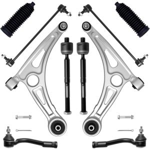 imageAUQDD 10Pc Front End Suspension Kit Fit For 2016 2017 Hyundai Sonata 2 Lower Control Arm wBall Joint 2 Sway Bar Link 4 Outer Inner Tie Rod End  K623733 K623734 K750792 EV801307 ES801507