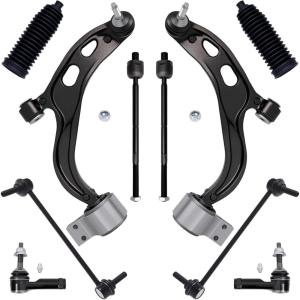 imageAUQDD 10Pc Front Suspension Kit AWD wNaturally Aspirated Fit For 1012 Ford Taurus FlexLincoln MKT 2 Lower Control Arm 2 Sway Bar Link 4 Inner Outer Tie Rod End  CMS401119 EV800221 ES800222