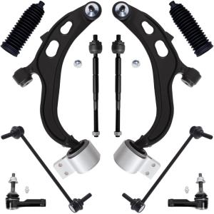 imageAUQDD 10Pc Front Suspension Kit Fit For 1315 Ford Flex Taurus 1316 Lincoln MKT 2 Lower Control Arm wBall Joint 2 Sway Bar Link 4 Outer Inner Tie Rod End  K622916 K750388 EV800776 ES800222