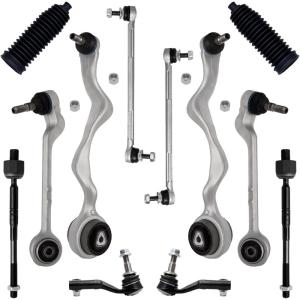 imageAUQDD 12Pc Front Suspension Kit Fit For 0813 BMW 128i 135i 0611 323i 0713 328i 335i 1315 X1 Lower Control Arm Sway Bar Link Outer Inner Tie Rod End  K620127 K620129 K750002 EV800564