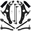imageAUQDD 10Pc Front End Suspension Kit Fit For 20112020 Toyota Sienna 2 Lower Control Arm wBall Joint 2 Sway Bar Link 4 Outer ampamp Inner Tie Rod End 2 Boots  K622035 K622036 K750574 EV801518 ES80099710Pcs For 0410 Sienna
