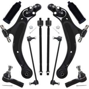 imageAUQDD 10Pc Front End Suspension Kit Fit For 20112020 Toyota Sienna 2 Lower Control Arm wBall Joint 2 Sway Bar Link 4 Outer ampamp Inner Tie Rod End 2 Boots  K622035 K622036 K750574 EV801518 ES80099710Pcs For 9803 Sienna