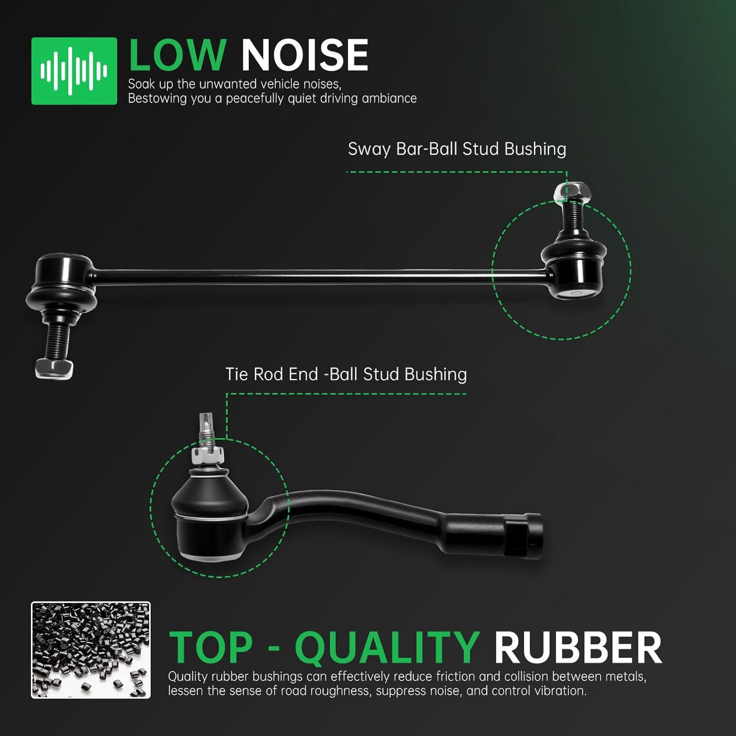 imageAUQDD 10Pc Front Suspension Kit For FWD Fit For 1621 Hyundai Tucson 1722 Kia Sportage 2 Lower Control Arm 2 Sway Bar Link 4 Outer Inner Tie Rod End  527460 528207 K750523 MS90740 MS90660