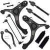 imageAUQDD 10Pc Front End Kit Fit For 20072012 Hyundai Santa Fe 1113 Kia Sorento 2 Lower Control Arm wBall Joint 2 Sway Bar Link 4 Outer Inner Tie Rod End K621685 K621686 K750204 EV800231 ES800035