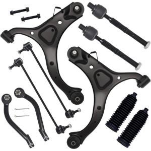 imageAUQDD 10Pc Front End Kit Fit For 20072012 Hyundai Santa Fe 1113 Kia Sorento 2 Lower Control Arm wBall Joint 2 Sway Bar Link 4 Outer Inner Tie Rod End K621685 K621686 K750204 EV800231 ES800035