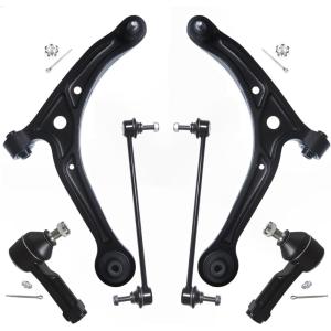 imageAUQDD 10Pc Front End Suspension Kit Fit For 2002 2003 2004 Honda Odyssey 2 Lower Control Arm wBall Joint 2 Sway Bar Link 4 Outer ampamp Inner Tie Rod End 2 Boots  K620325 K620326 K90349 EV426 ES36696Ps For 9904 Odyssey