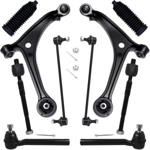 imageAUQDD 10Pc Front End Suspension Kit Fit For 2002 2003 2004 Honda Odyssey 2 Lower Control Arm wBall Joint 2 Sway Bar Link 4 Outer ampamp Inner Tie Rod End 2 Boots  K620325 K620326 K90349 EV426 ES36698Ps For 0510 Odyssey