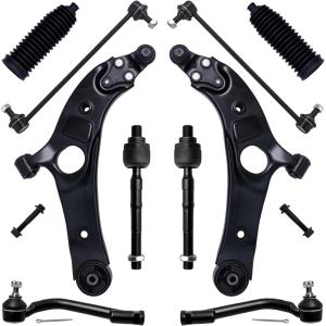 imageAUQDD 10Pc Front Suspension Kit Fit For 1318 Hyundai Santa Fe Sport 1415 Kia Sorento Lower Control Arm Ball Joint 2 Sway Bar Link 4 Outer Inner Tie Rod End  K623538 K750659 EV801212 ES801264