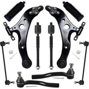imageAUQDD 10Pc Front End Suspension Kit Fit For 20072011 Toyota Camry 2 Lower Control Arm wBall Joint 2 Sway Bar Link 4 Outer ampamp Inner Tie Rod End  K621476 K621477 K750123 EV800085 ES80602 ES8060310Pcs For 0711 Camry