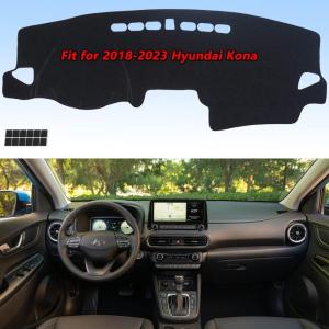 imageAUQDD Dashboard Cover Flannel Dash Mat Custom Compatible with 2018 2019 2020 2021 2022 2023 Hyundai Kona AntiGlare AntiReflection No Peculiar Smell