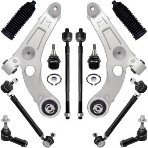 imageAUQDD 12Pc Front End Suspension Kit Fit For 20142018 Jeep Cherokee 2 Lower Control Arm 2 Ball Joint 2 Sway Bar Link 4 Inner Outer Tie Rod End 2 Boots  K643179 K750704 K750742 ES801238 K50028712Pc 1418 Cherokee ALL MODEL