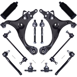 image:imageAUQDD 12Pcs Front End Suspension Kit Fit For 0712 Hyundai Elantra 20L1013 Kia Forte Lower Control Arm Ball Joint Sway Bar Link Outer Inner Tie Rod End  K642256 K750032 EV800228 ES800230
