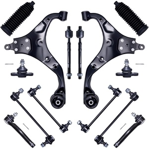 image:imageAUQDD 14Pcs Front End Suspension Kit Fit For 0509 Hyundai TucsonKia Sportage Lower Control Arm Ball Joint Sway Bar Link Outer Inner Tie Rod End  K641338 K500012 K80510 EV800095 ES800056